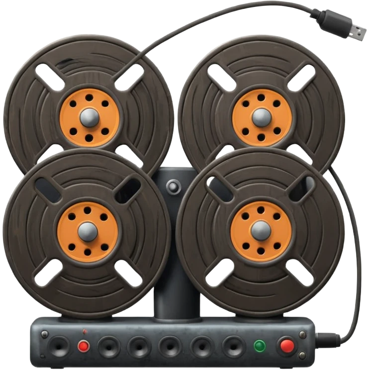 concert black Cable reels connected do a speaker emoji