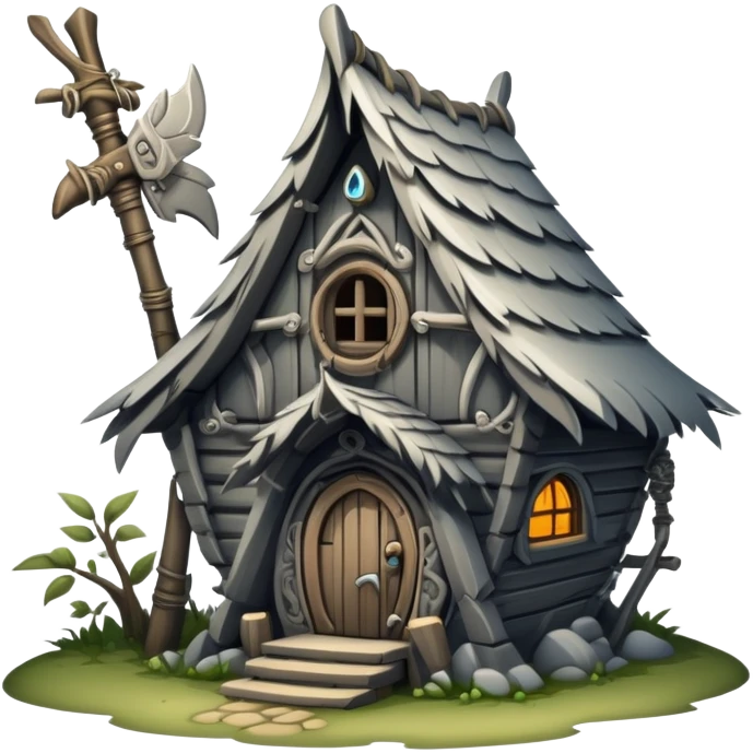 baba yagas hut silver emoji