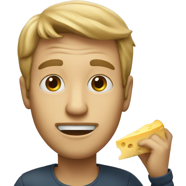 A guy eating cheese emoji