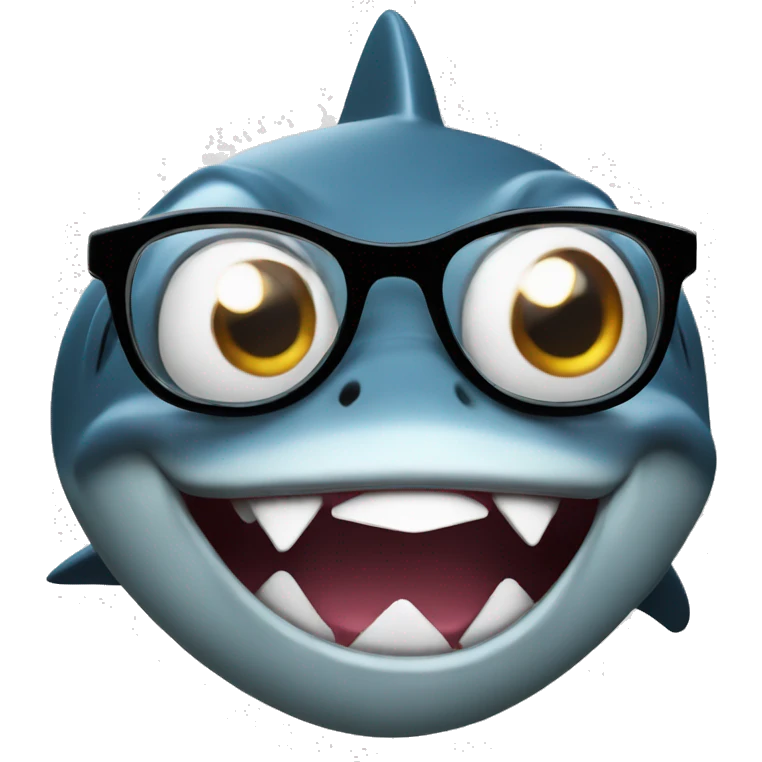 Shark mad with glasses emoji