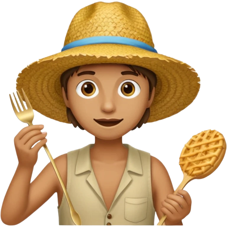 Gars Créole réunionnais chapeau paille tong au pieds  emoji