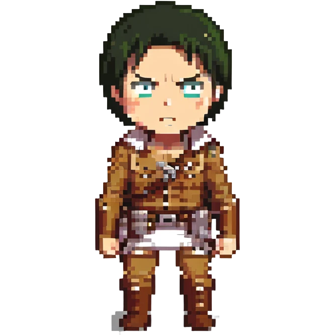 Attack on Titan character pixel art emoji