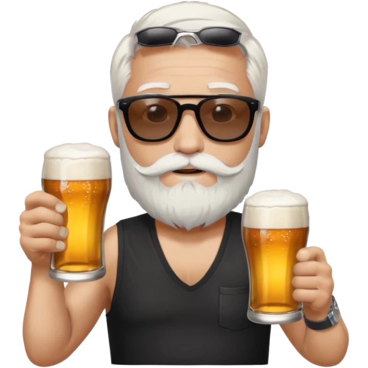 Drink holders with hat white hair white bearded  tatoo guy emoji