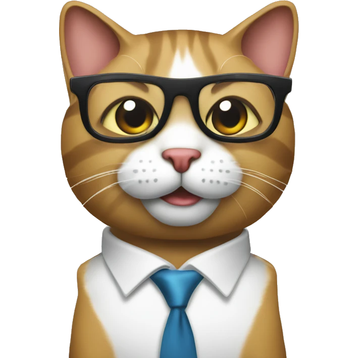 Mulatto hiphop business cat pfp wearing with smart glasses emoji