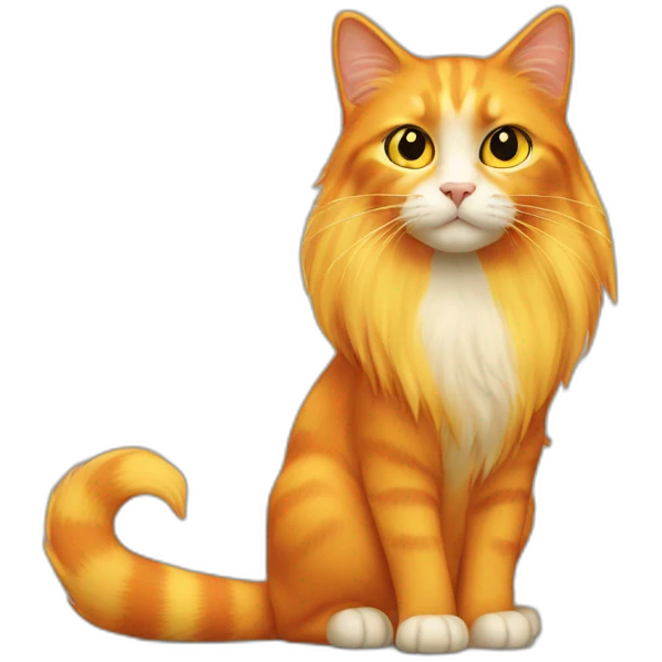 Orange and yellow cat with long hair emoji