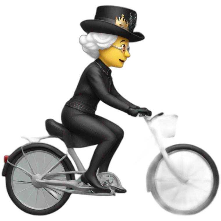 the late queen riding a bycicle emoji
