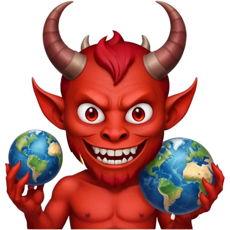Devil taking over the world emoji
