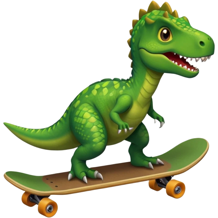 Dinosaur on a skateboard emoji