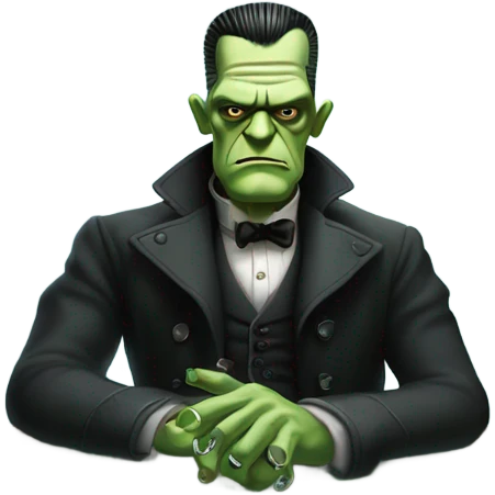 Frankenstein playing poker emoji