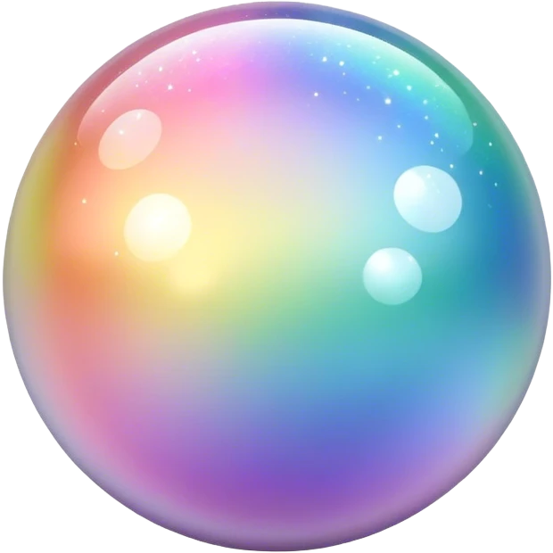 Pastel sparkly glittery iridescent rainbow transparent ball sphere orb emoji