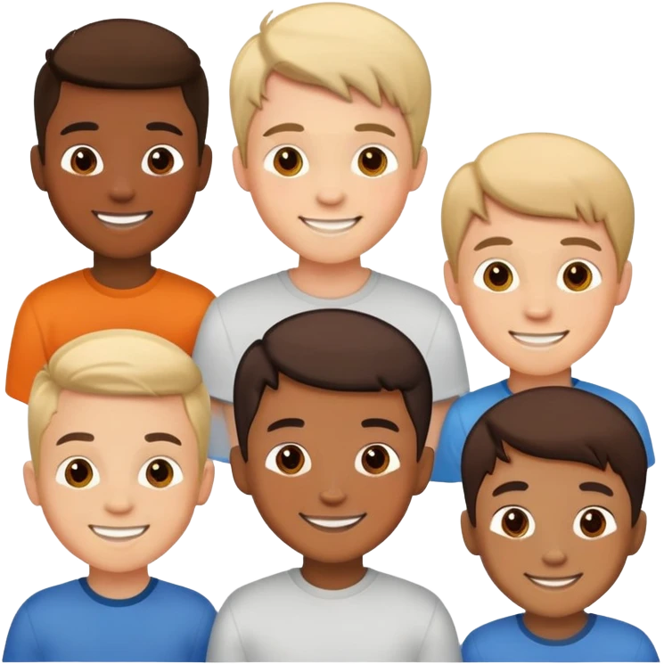 7 boys standing together as a group emoji