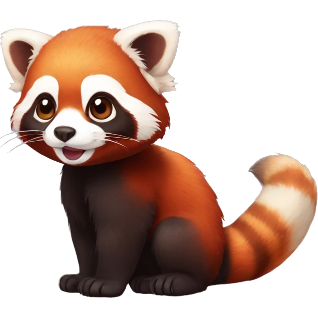 Cute red panda-ferret-hybrid full body emoji