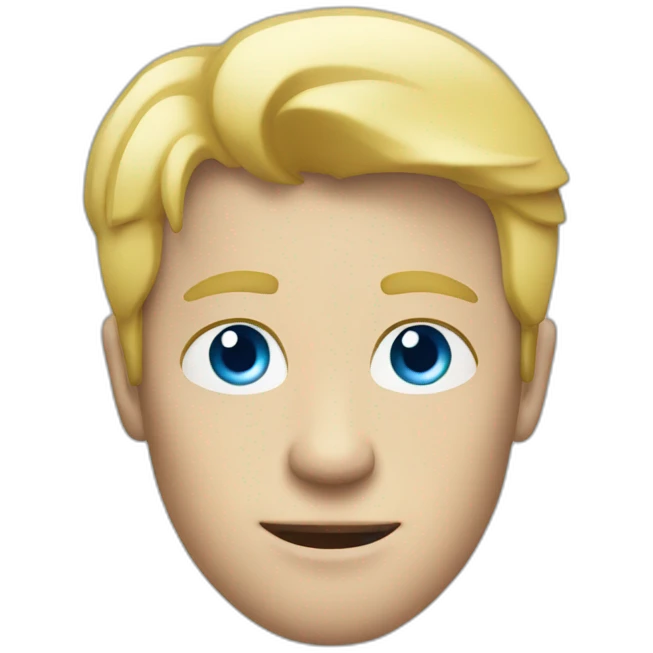 A blond man with blue eyes smoking emoji