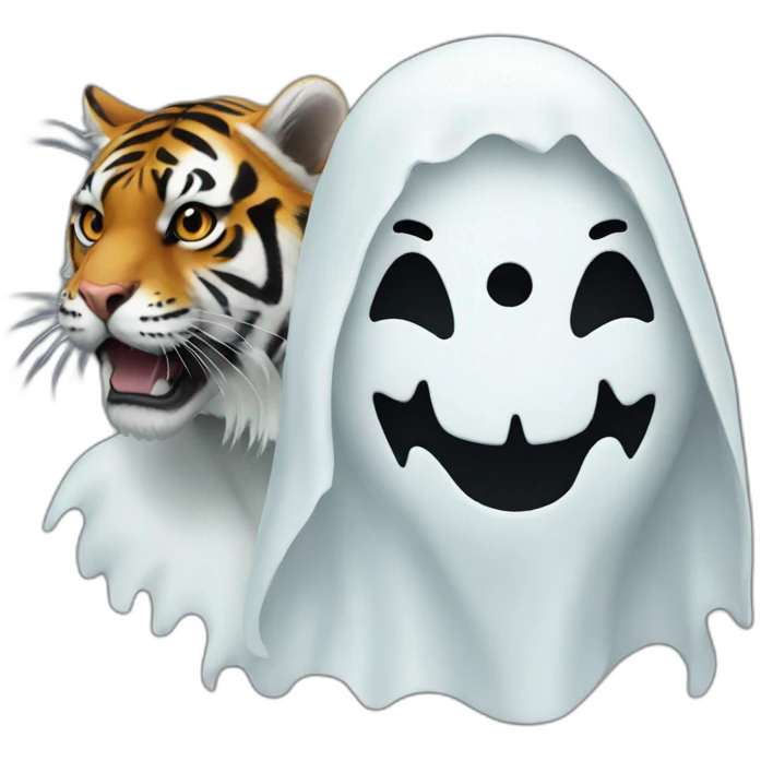 a ghost combined with a tiger emoji
