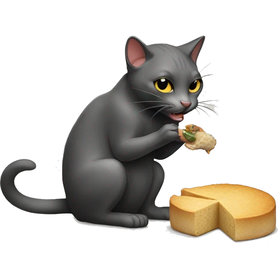 cat eating a rat emoji