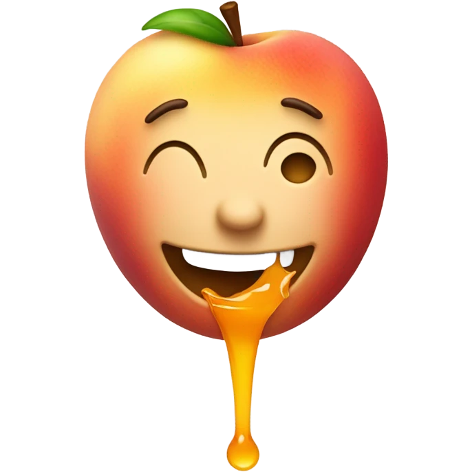 Delicious face while eating a peach  emoji