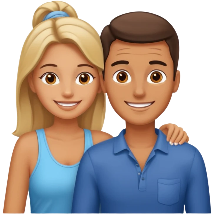 crea una pareja de jovenes disfrutando de un hotel emoji