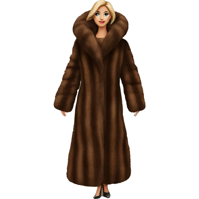 Luxurious brown full length fur coat emoji