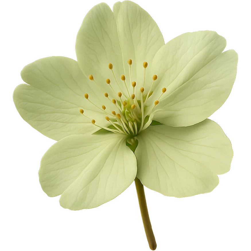 show  one green cherry blossom, remove background emoji