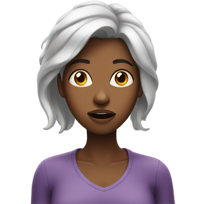 Black female looking shocked  emoji
