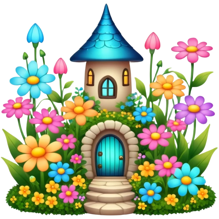 fairy garden with glowing flowers emoji