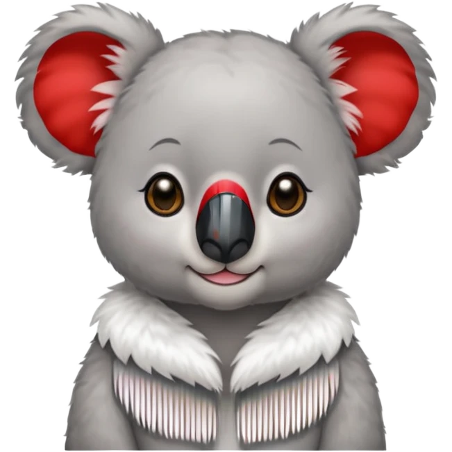 Koala with red earrings emoji