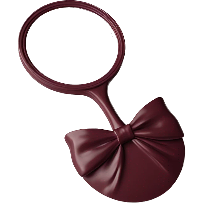Vintage mivintage mirror with handle and burgundy bow emoji