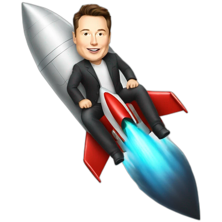 elon musk riding a rocket emoji