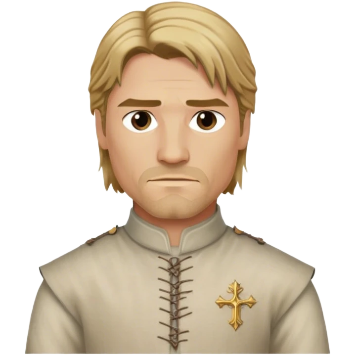 Jaime Lannister from game of thrones, cloth shirt, middle part hair emoji