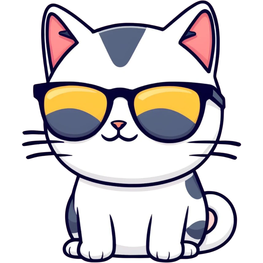 Cat with sunglasses emoji
