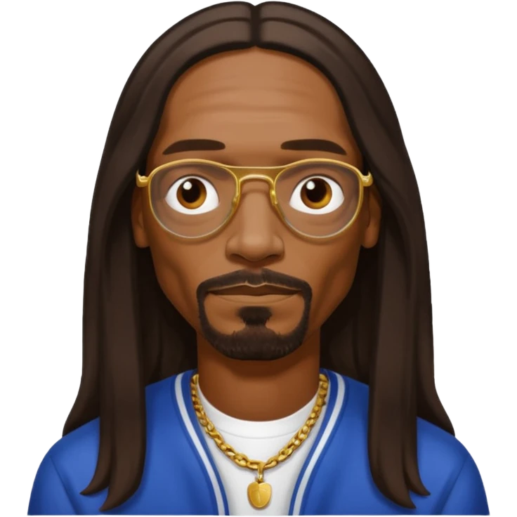 Snoop Dogg with dark brown long hair emoji