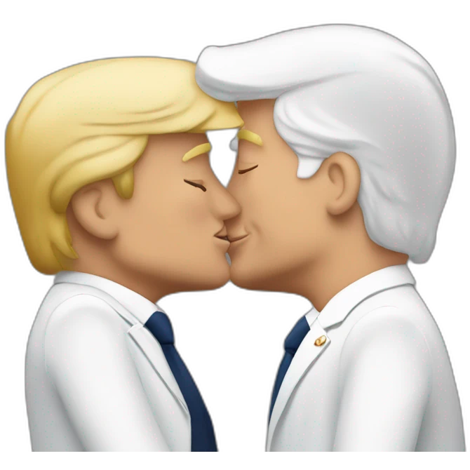 Emmanuel Macron kissing donald trump emoji