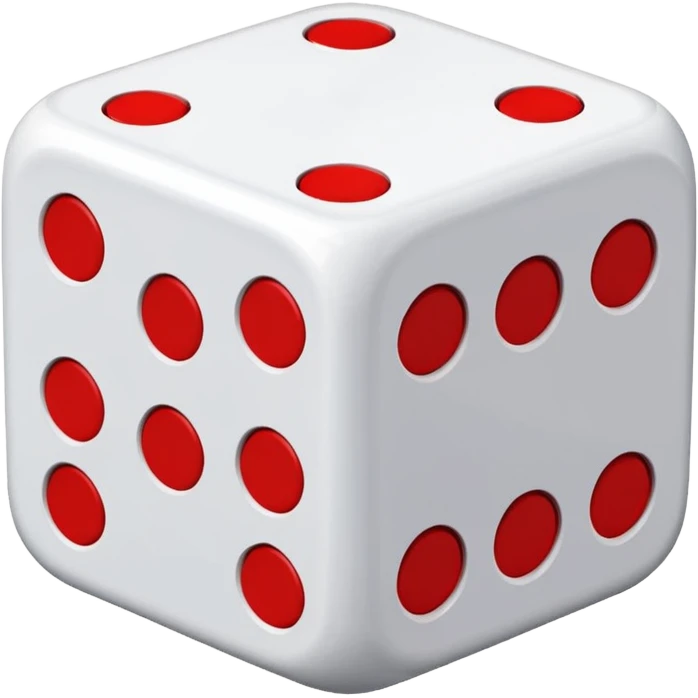 two dices in with red details emoji