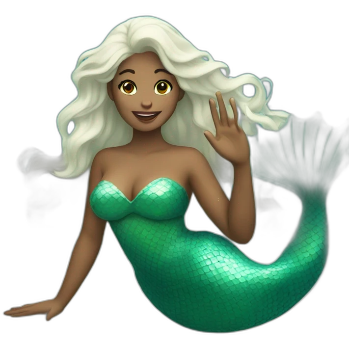 mermaid waves her hand emoji