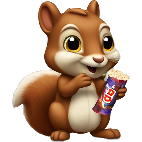 squirrel holding a tootsie roll emoji