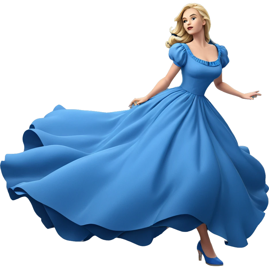 blonde girl in blue dress emoji