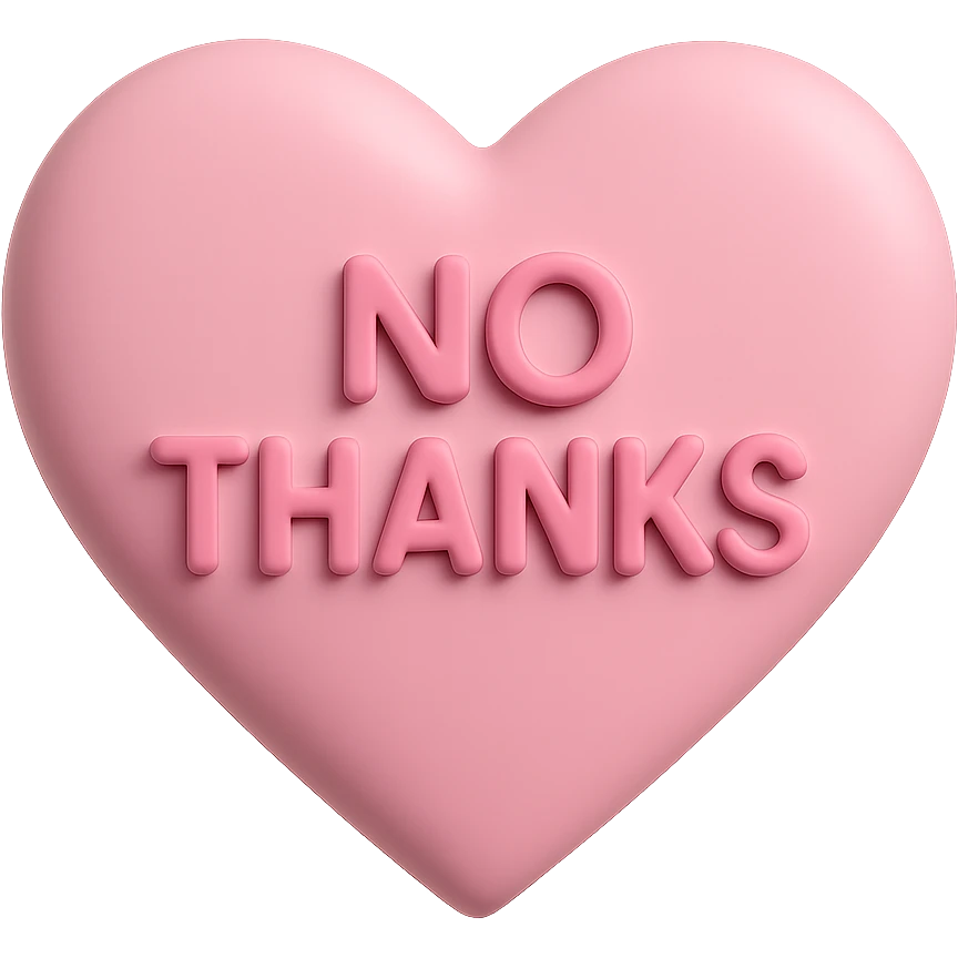 3d pink No thanks heart, remove background emoji