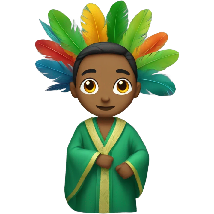 green robe with feathers emoji