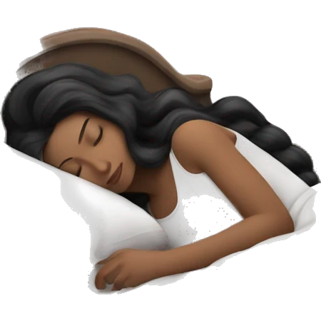 sleeping beauty black hairwhite girl with a silk pillow emoji