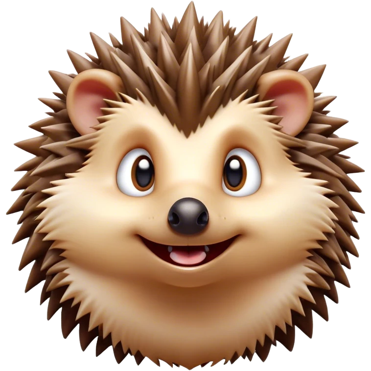 Cinematic Comical Hedgehog Portrait Emoji, Head tilted dramatically with an exaggeratedly amused expression, featuring a striking spiky brown Fur with a quirky, scrunched-up face and wide, expressive eyes filled with playful disbelief, Simplified yet hilariously expressive features, highly detailed, glowing with a slightly sassy glow, high shine, dramatic yet playful, stylized with an air of cheeky mischief, bright and endearing, soft glowing outline, capturing the essence of a spirited and over-the-top hedgehog, so meme-worthy it feels like it could roll its spines into internet fame instantly! emoji