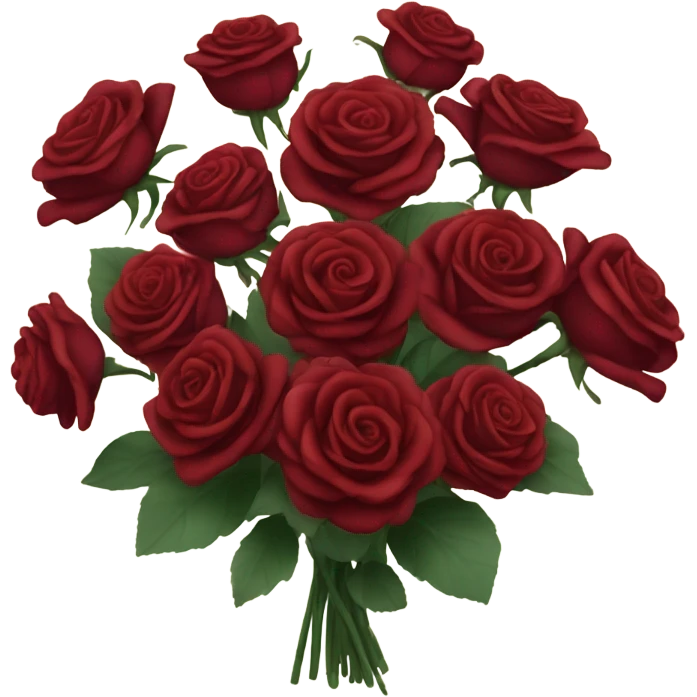 Bouquet of dark red roses emoji