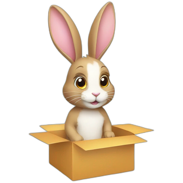 rabbit from gift box emoji