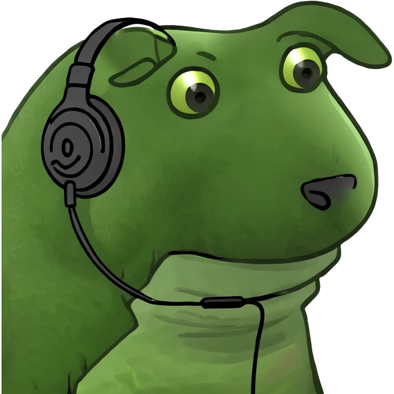 Dog with headphones emoji
