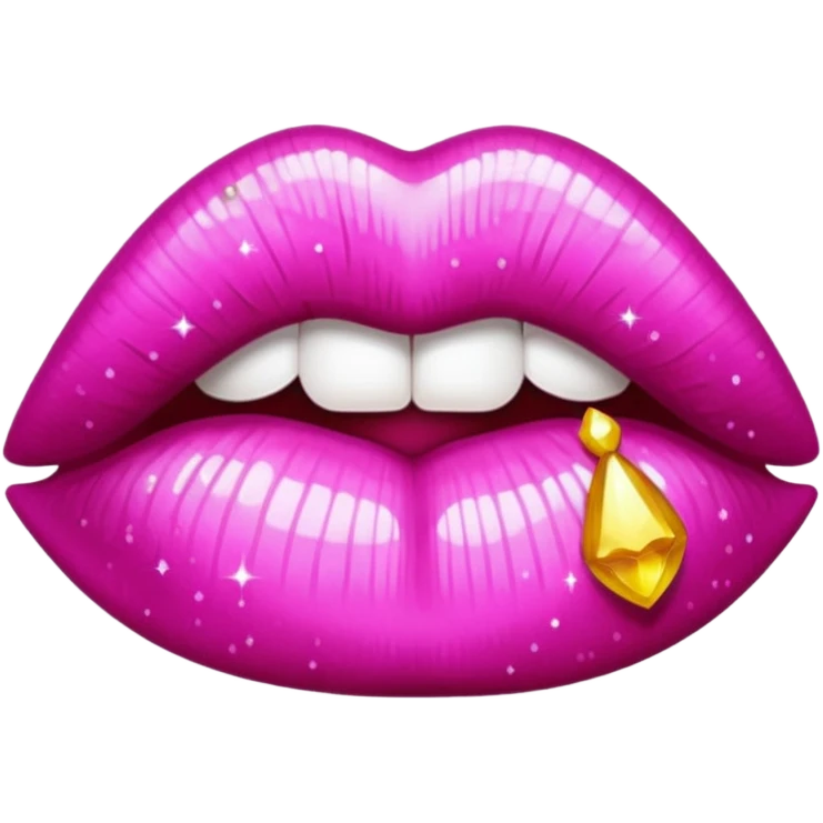 glitter dark pink kiss  emoji