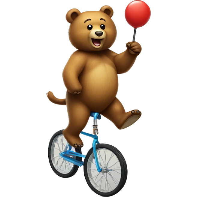 Bear on unicycle emoji