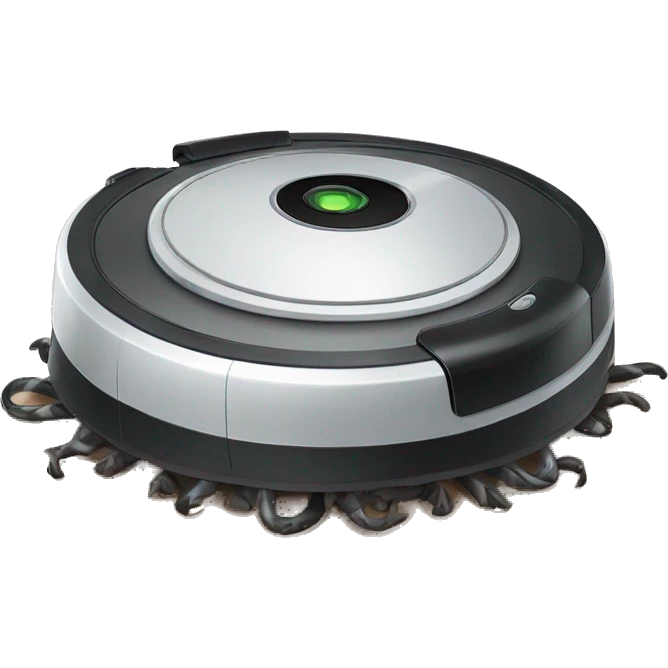 Evil Roomba vacuum with horns  emoji