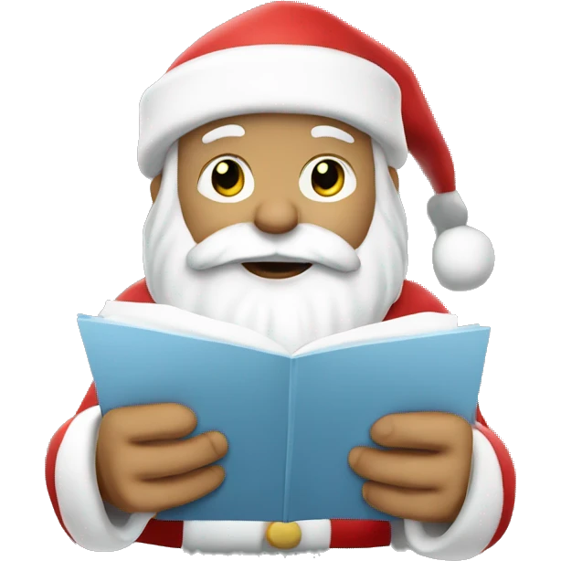 White Santa clause writing list emoji