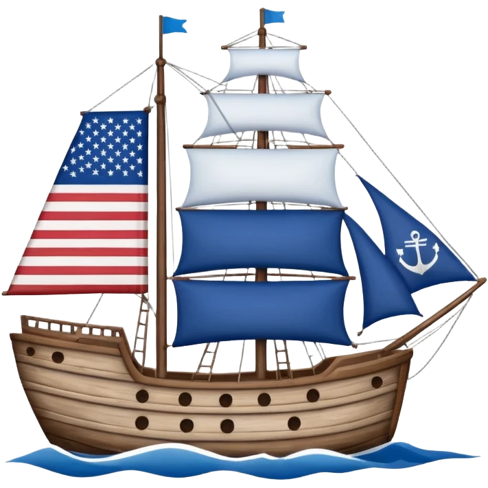 generate a very realistic American ship with flag emoji