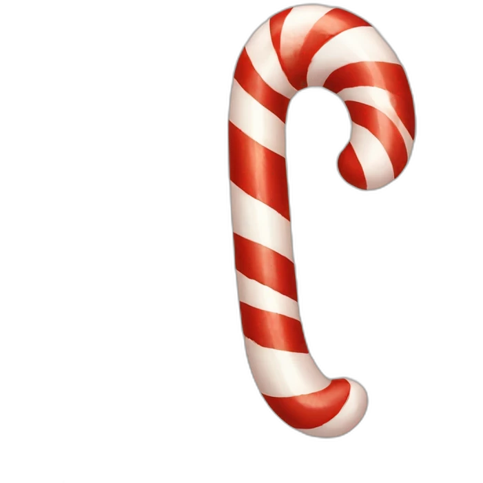 Classic red and white candy cane emoji