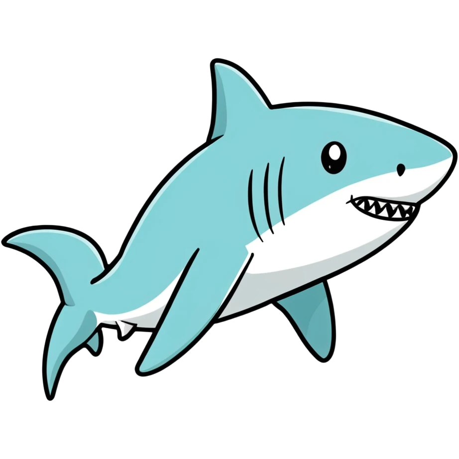 Shark with a bow emoji